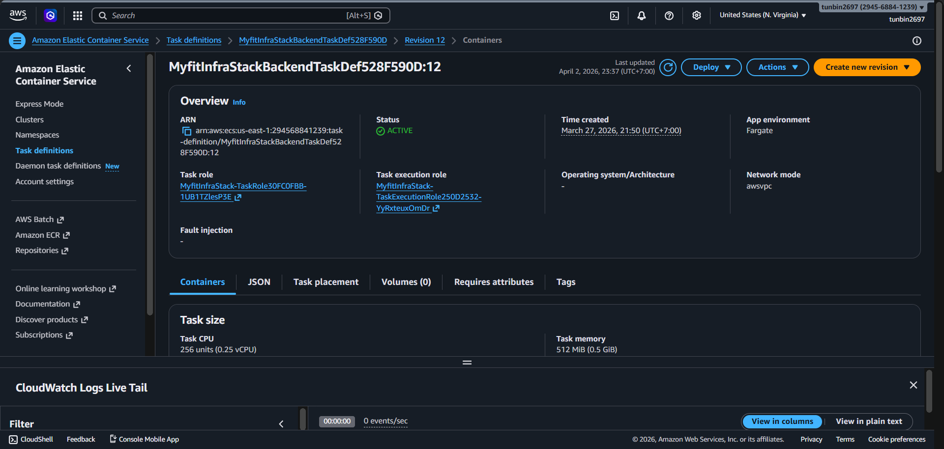 Task definition result