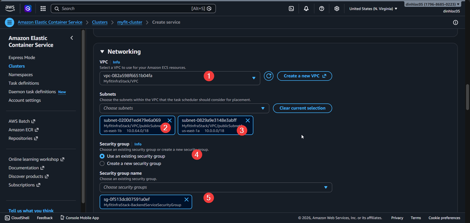 Create ECS service screen 4