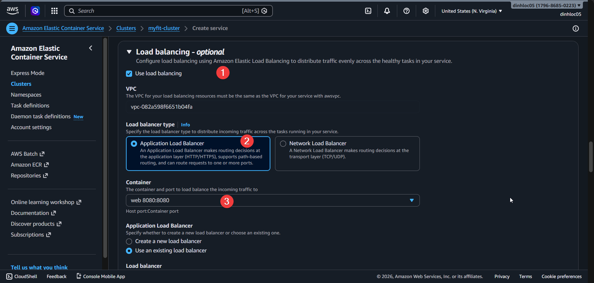 Create ECS service screen 5