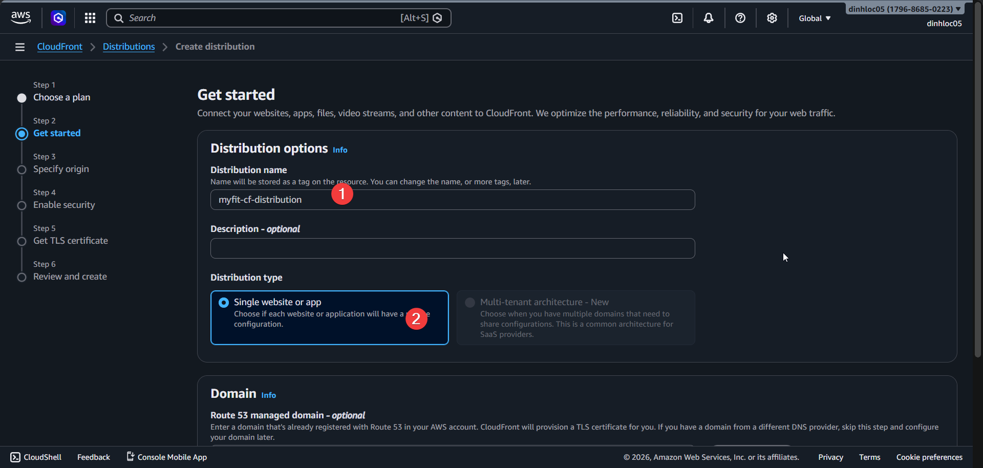 CloudFront get started