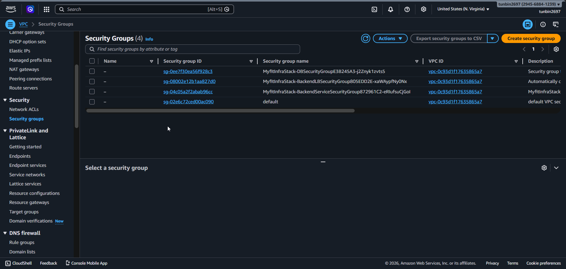 Security group result
